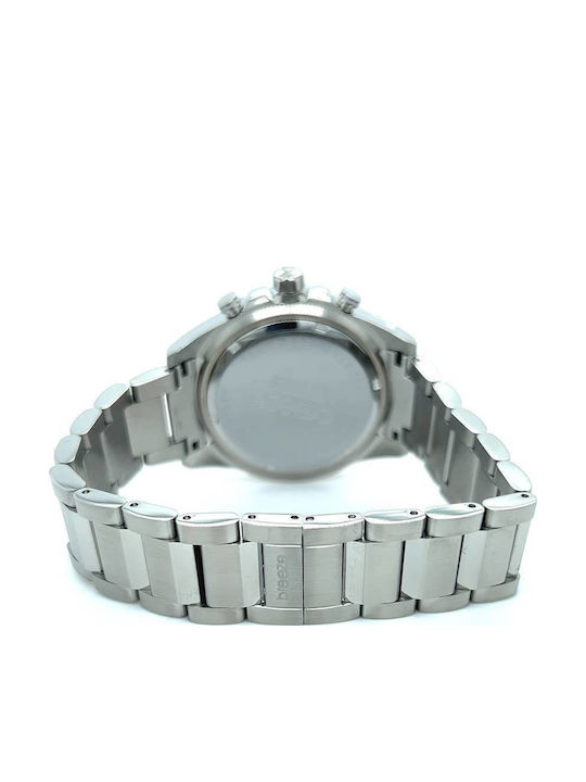Breeze Defacto Women's Watch Chronograph with Silver Metal Bracelet
