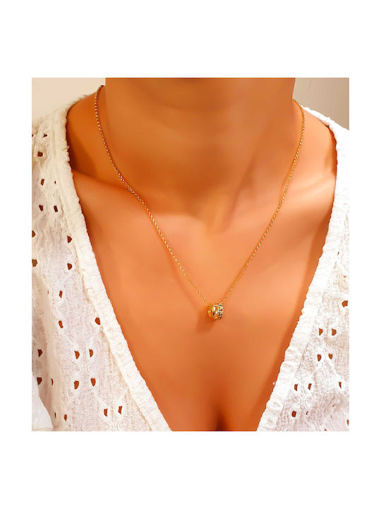 Vogue Necklace from Gold Plated Silver with Zircon