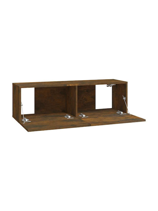 Wandvitrine Wohnzimmer aus geräucherter Eichenholz 100x30x30cm