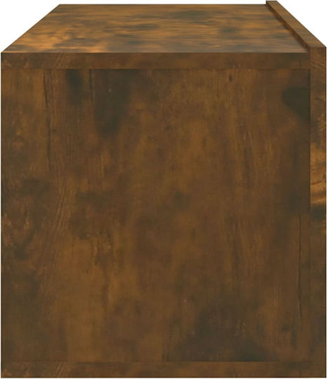 Wall-Mounted Living Room Cabinet Made of Smoked Oak Wood 100x30x30cm