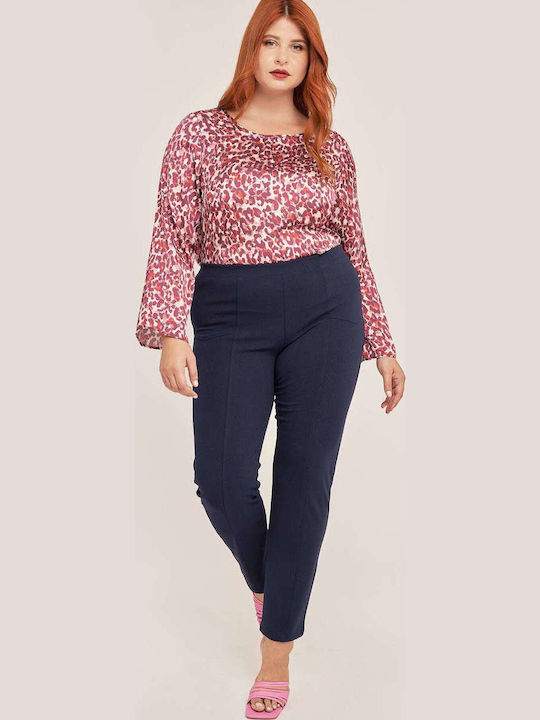 Women's Fabric Trousers Navy Blue