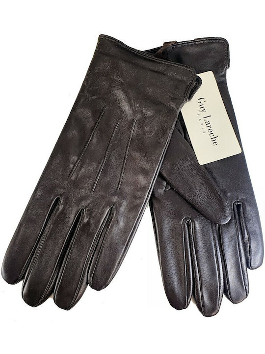 98861 Dark Brown Γυναικεία Δερμάτινα Γάντια