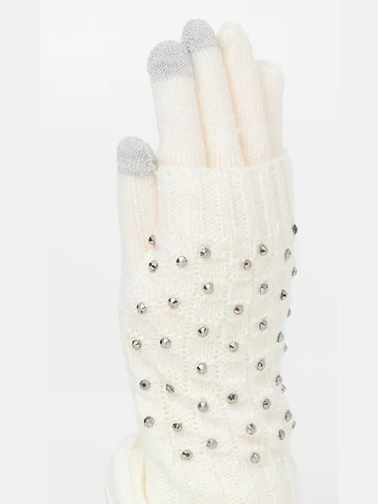 Fragola GL-22 Λευκά Γυναικεία Πλεκτά Γάντια