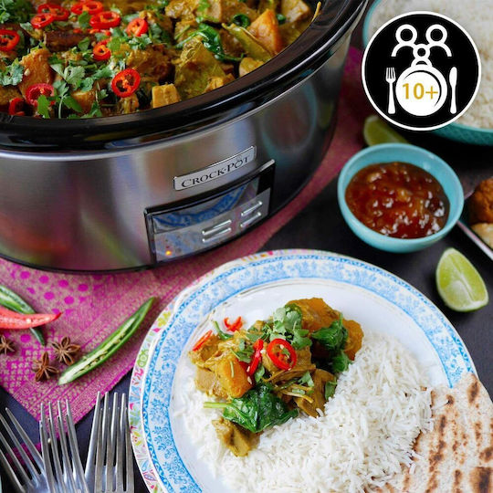 Crock-Pot Slow Cooker 350W with Capacity 7.5L Silver