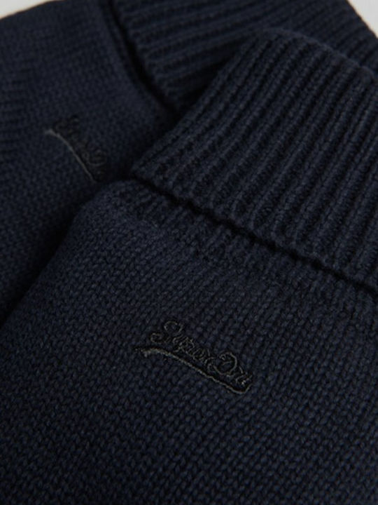 VINTAGE LOGO Navy Μπλε Πλεκτά Γάντια
