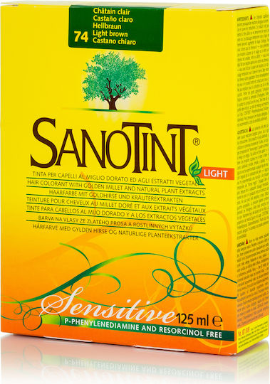 Sanotint Vopsea de păr fără amoniac 74 Light Brown Castaniu Deschis 125 ml