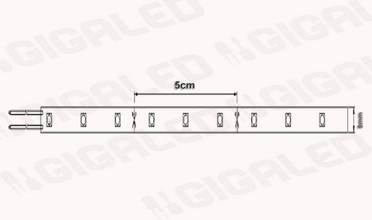 Atman Ταινία LED 12V Μπλε Φως 1m Τύπου SMD3528