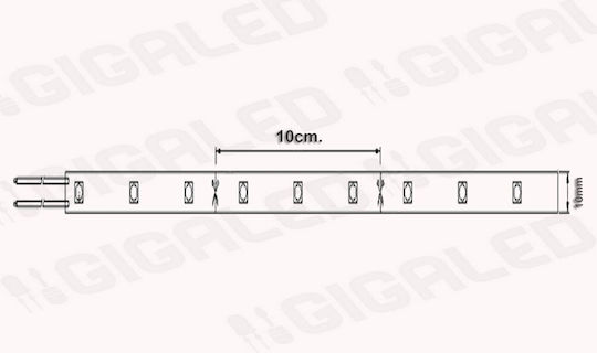 Atman Αδιάβροχη Ταινία LED 24V Μπλε Φως 1m Τύπου SMD5050