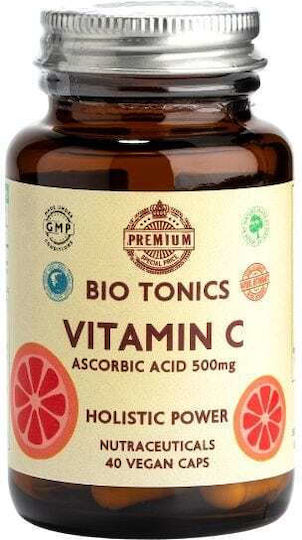 Bio Tonics Vitamin C Βιταμίνη για Ενίσχυση του Ανοσοποιητικού, τo Δέρμα & Αντιοξειδωτική δράση 500mg 40 κάψουλες