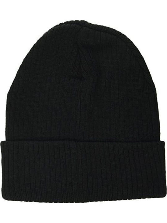Flow Beanie Beanie with Rib Knit in Black color