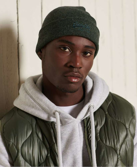 Vintage Logo Classic Knitted Beanie Cap Khaki