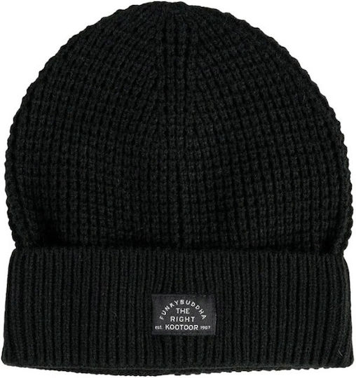 Beanie Unisex Beanie with Rib Knit in Black color