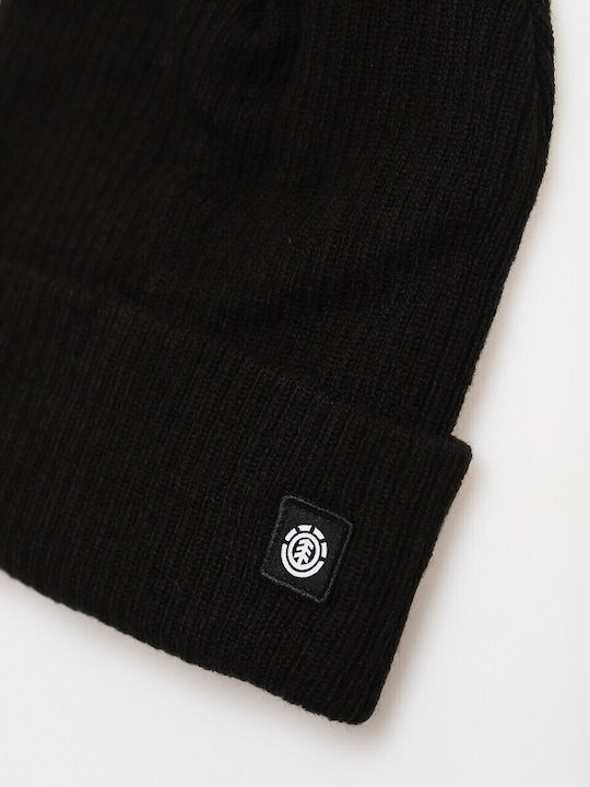 Flow Beanie Beanie with Rib Knit in Black color