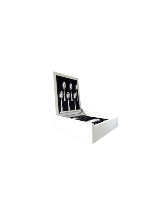 Dinox 30-Piece Stainless Steel 18/10 Silver Cutlery Set with Suitcase Neon
