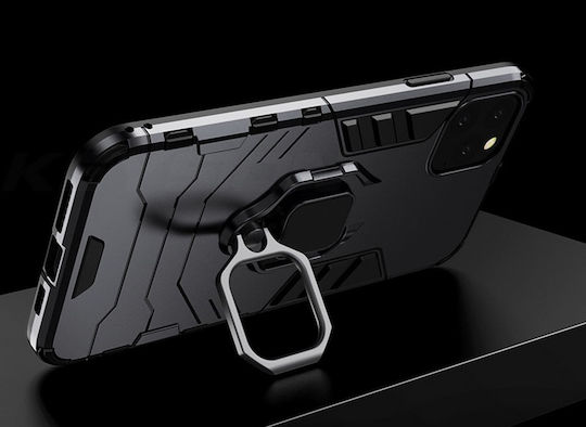 Powertech Umschlag Rückseite Silikon Schwarz (iPhone 14)