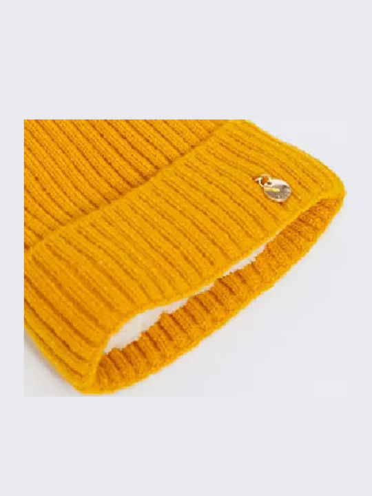 CP-01 Γυναικείος Pom Pom Beanie Σκούφος σε Κίτρινο χρώμα
