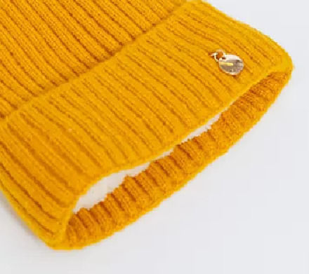 CP-01 Γυναικείος Pom Pom Beanie Σκούφος σε Κίτρινο χρώμα