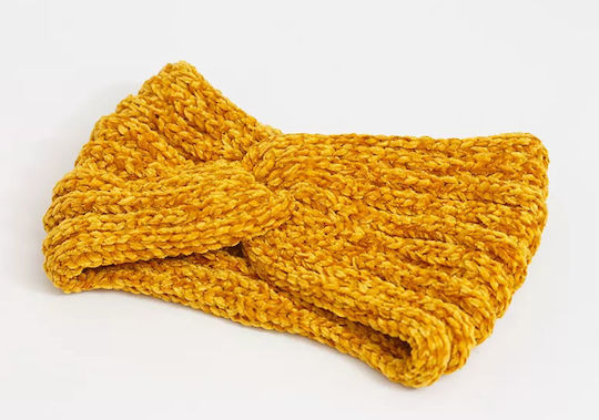 HB-01 Frauen Stirnband Gestrickt Mustard HB01