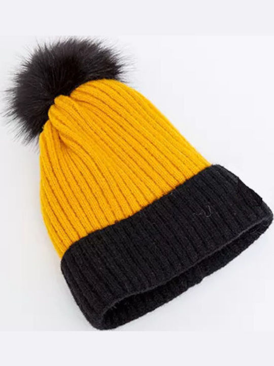 CP-02 Ribbed Beanie Cap Yellow/Black