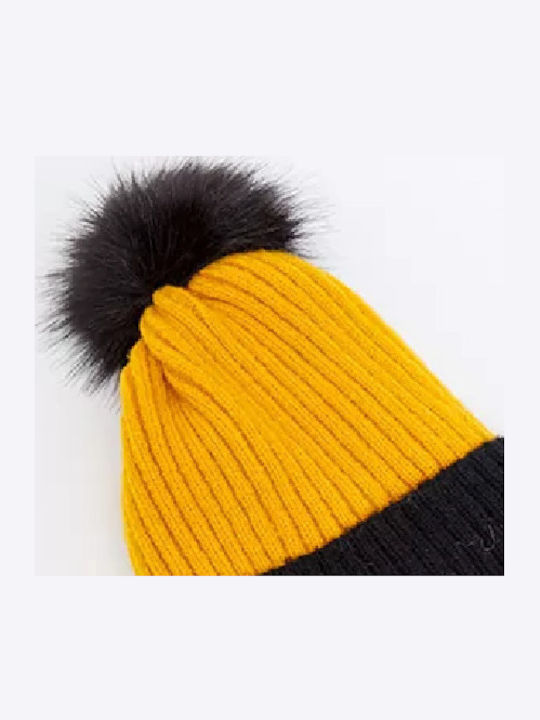 CP-02 Ribbed Beanie Cap Yellow/Black