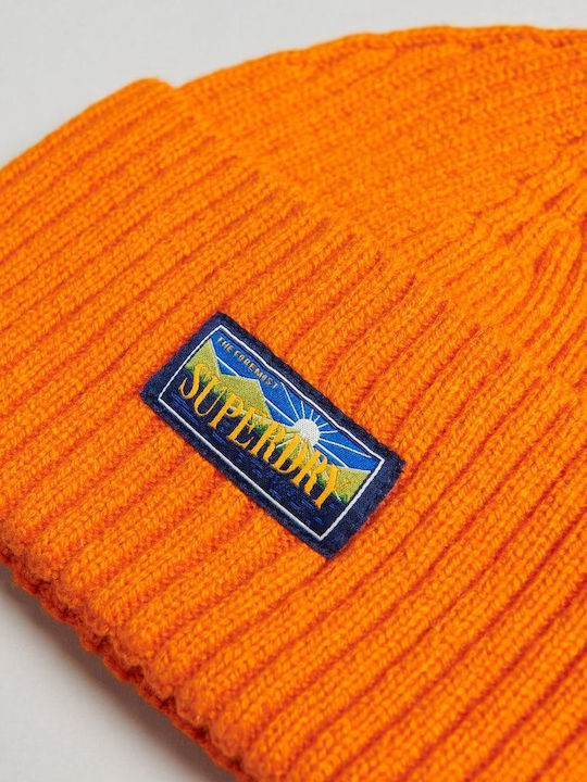 Superdry Radar Ribbed Beanie Cap Orange