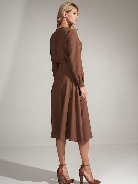 Figl Midi Dress Brown