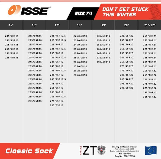 Isse Classic 74 Schneesocken PKW 2Stück