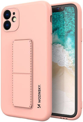 Wozinsky Kickstand Flexible Silicone Back Cover Pink (Galaxy A52 / A52s)