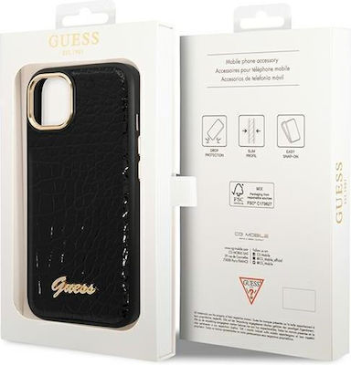 Guess Croco Collection Back Cover Πλαστικό Μαύρο (iPhone 14 Pro Max)