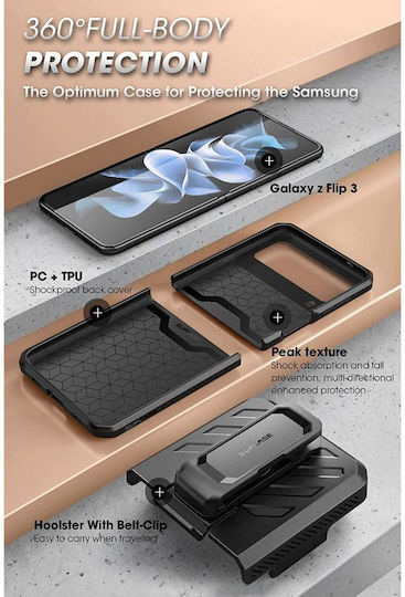Supcase Beetle Pro С пълно покритие (360°) Пластмаса 2мм син металик (Galaxy Z Flip4)