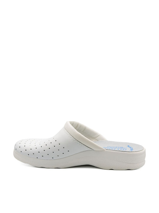 Fly Flot Мъжки Кожени Анатомични Сандали Бели 82094 BC