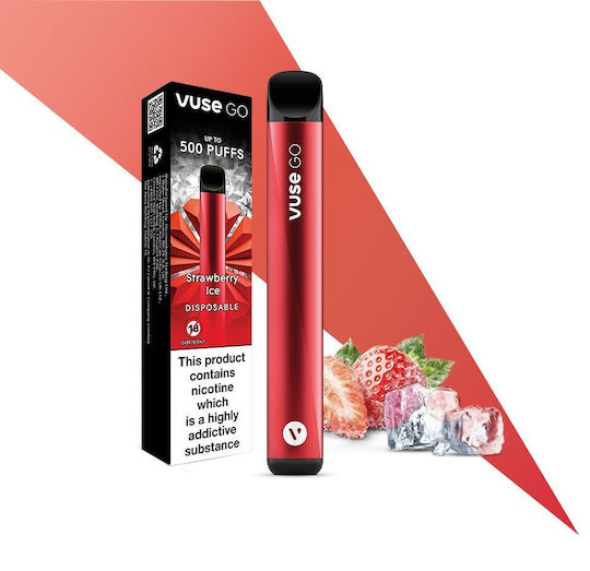 Vuse Go Țigară Electronică de unică folosință 500 Inhalări Gheață de căpșuni 2ml 20mg Gheață de căpșuni Roșu 1buc