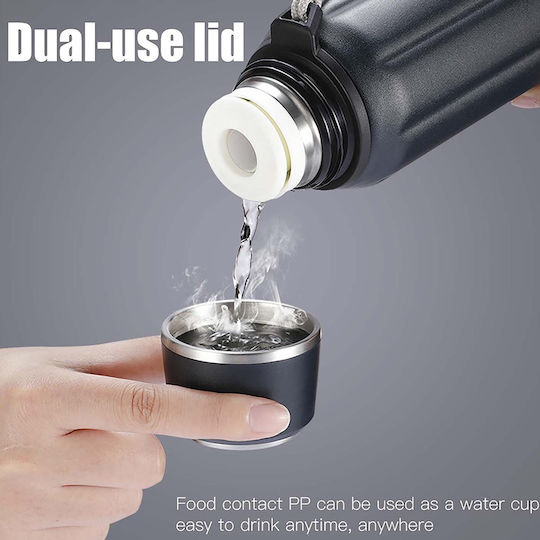 Alpin SUS 316 Recyclable Bottle Thermos Stainless Steel BPA Free 600ml Black with Mouthpiece