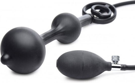 XR Master Series Devils Rattle Inflatable Anal Plug Ring Schwanz Silikon mit Analplug Black