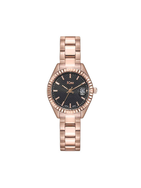 Jcou Queen's Petit Watch with Pink Gold Metal Bracelet