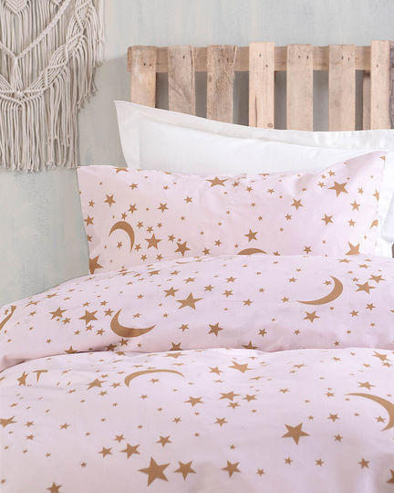 Rythmos Seturi de cearșafuri Single Bumbac Moonlight Diva Roz 160x260cm 3buc