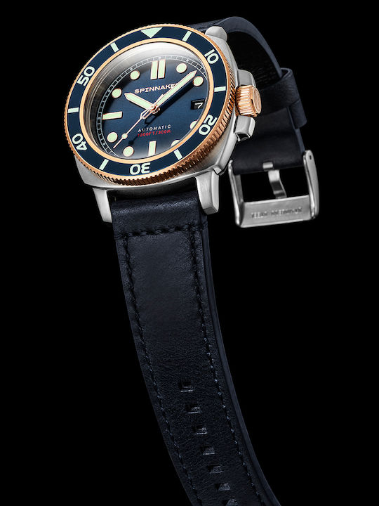 Spinnaker Hull Diver Automatic Watch with Leather Strap