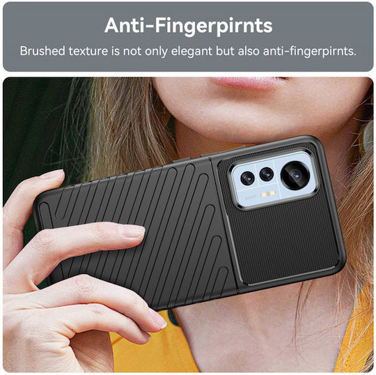 Powertech Задна корица Силикон Черен (Xiaomi 12 / 12X)