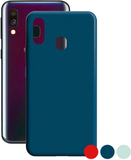 Contact Silk Umschlag Rückseite Silikon Türkis (Galaxy A40)