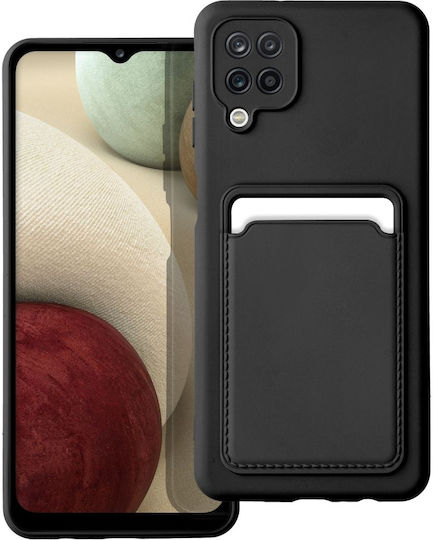 Forcell Card Back Cover Silicone with Card Slot Black (Galaxy A12)