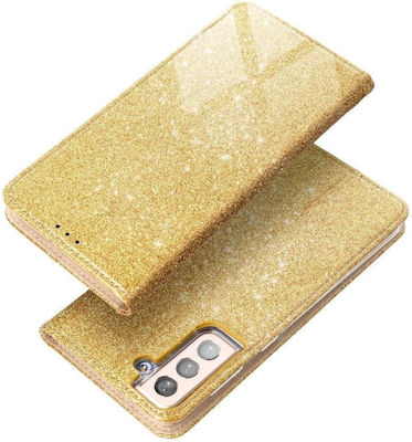 Forcell Shining Buchen Sie Synthetisches Leder Gold (iPhone 12 / 12 Pro)