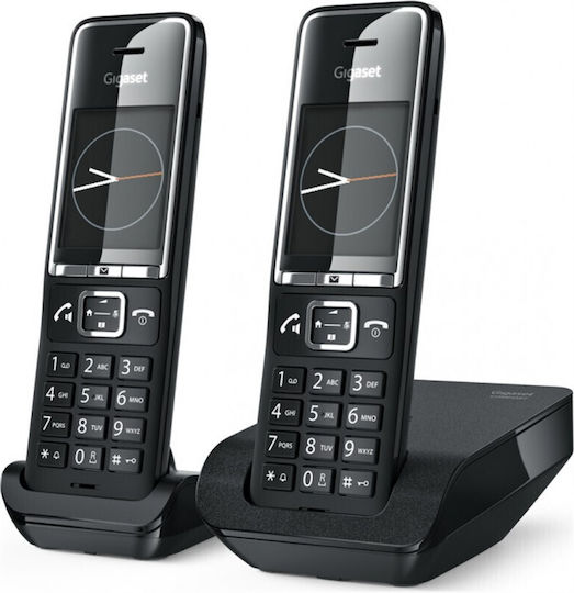 Gigaset Comfort 550 Ασύρματο Τηλέφωνο Duo με Ελληνικό Μενού Μαύρο