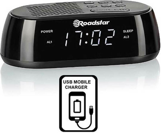 Roadstar CLR-2477 Επιτραπέζιο Ραδιόφωνο Ρεύματος με USB Μαύρο