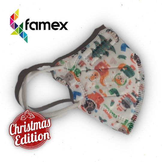 Famex Kids Mask FFP2 NR Protective Mask FFP2 Kids Christmas Edition 10pcs