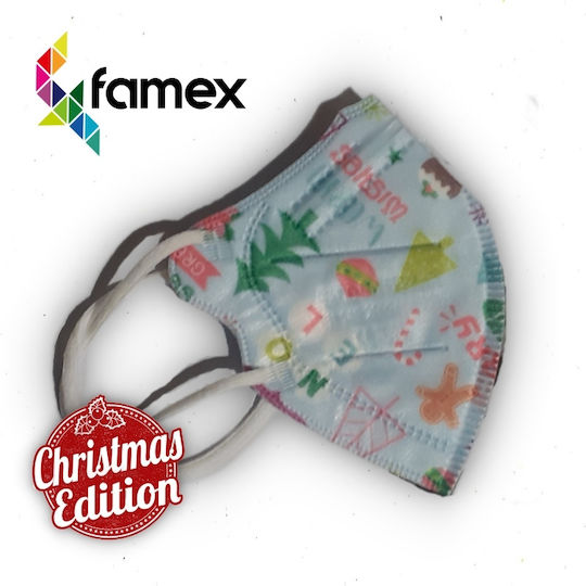 Famex Kids Mask FFP2 NR Protective Mask FFP2 Kids Christmas Edition 10pcs