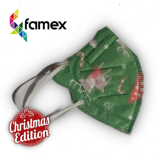 Famex Kids Mask FFP2 NR Protective Mask FFP2 Kids Christmas Edition 10pcs