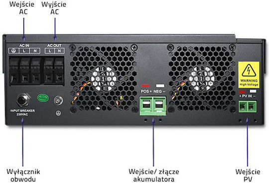 Qoltec Hybrid Off-Grid Modified Sine Wave Power Inverter 5500W with Input Voltage 48V 53887