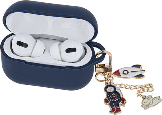 TelForceOne Pendant and Carabiner Θήκη Σιλικόνης με Γάντζο σε Μπλε χρώμα για Apple AirPods 1 / AirPods 2