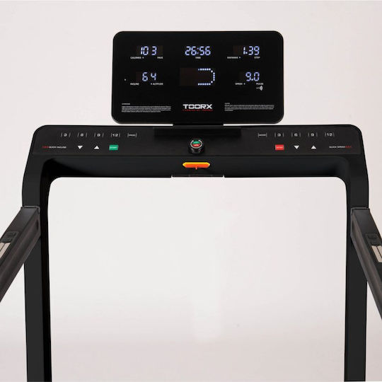 Toorx Mirage C-60 Slim Line 3hp Electric Foldable Treadmill for Users Up to 120kg Full Black
