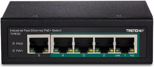 Trendnet TI-PE50 Unmanaged L2 PoE+ Switch με 5 Θύρες Gigabit (1Gbps) Ethernet
